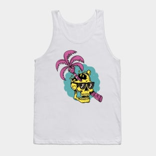 Skull Palm Tree Sumer Vibes Tank Top